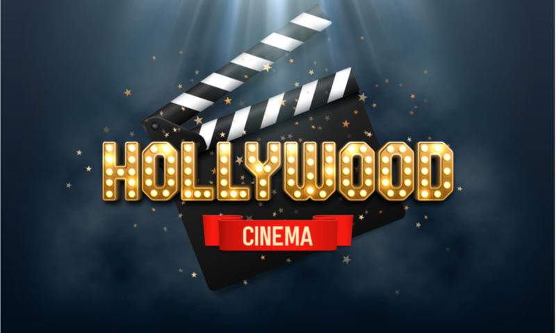 bright hollywood sign clapperboard