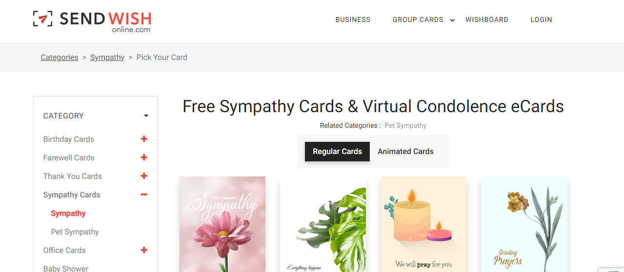 free sympathy card